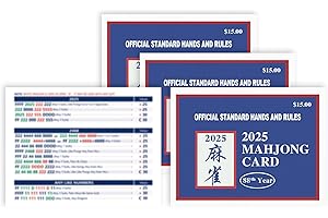 ANONDF 2025 Mahjong Card Official, Official Rule Mahjong Cards, Large-Print Mahjong Cards, 4Pcs (Blue)