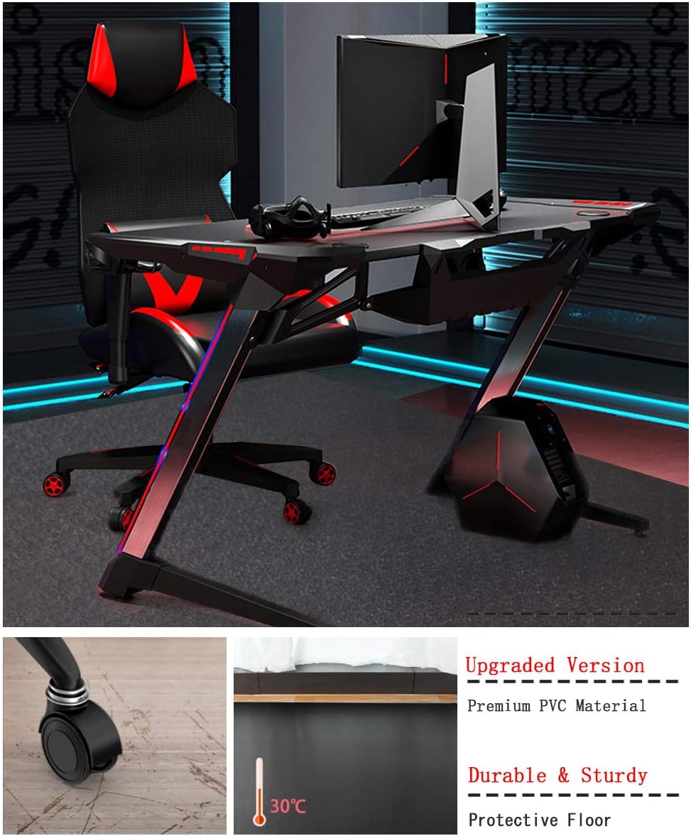 Office Chair Mat, Hard-Floor Mat for Desk, 47" x 35" Multi-Purpose Office Desk Chair Mat for Hardwood Floors, Updated Version Protector Hard Floor Mat for Home (Black): Kitchen & Dining