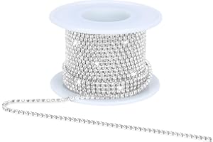 Dropower Crystal Rhinestone Close Chain Trim,10 Yards/Roll of 2mm Rhinestone Banding Claw Cup Chain for Sewing Crafts, DIY Decoration, Jewelry, Clothing, Shoes Clear White