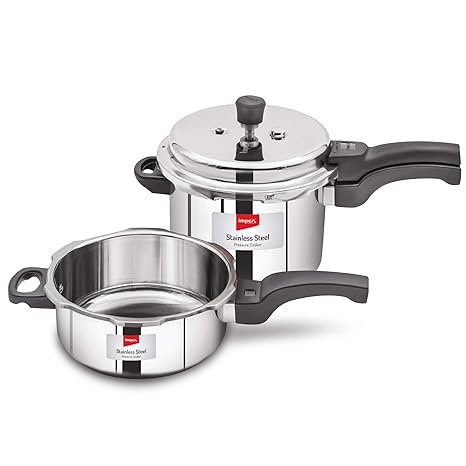 Impex EP Induction Based Stainless Steel Pressure Cooker (Silver) (3 & 5 Litre)