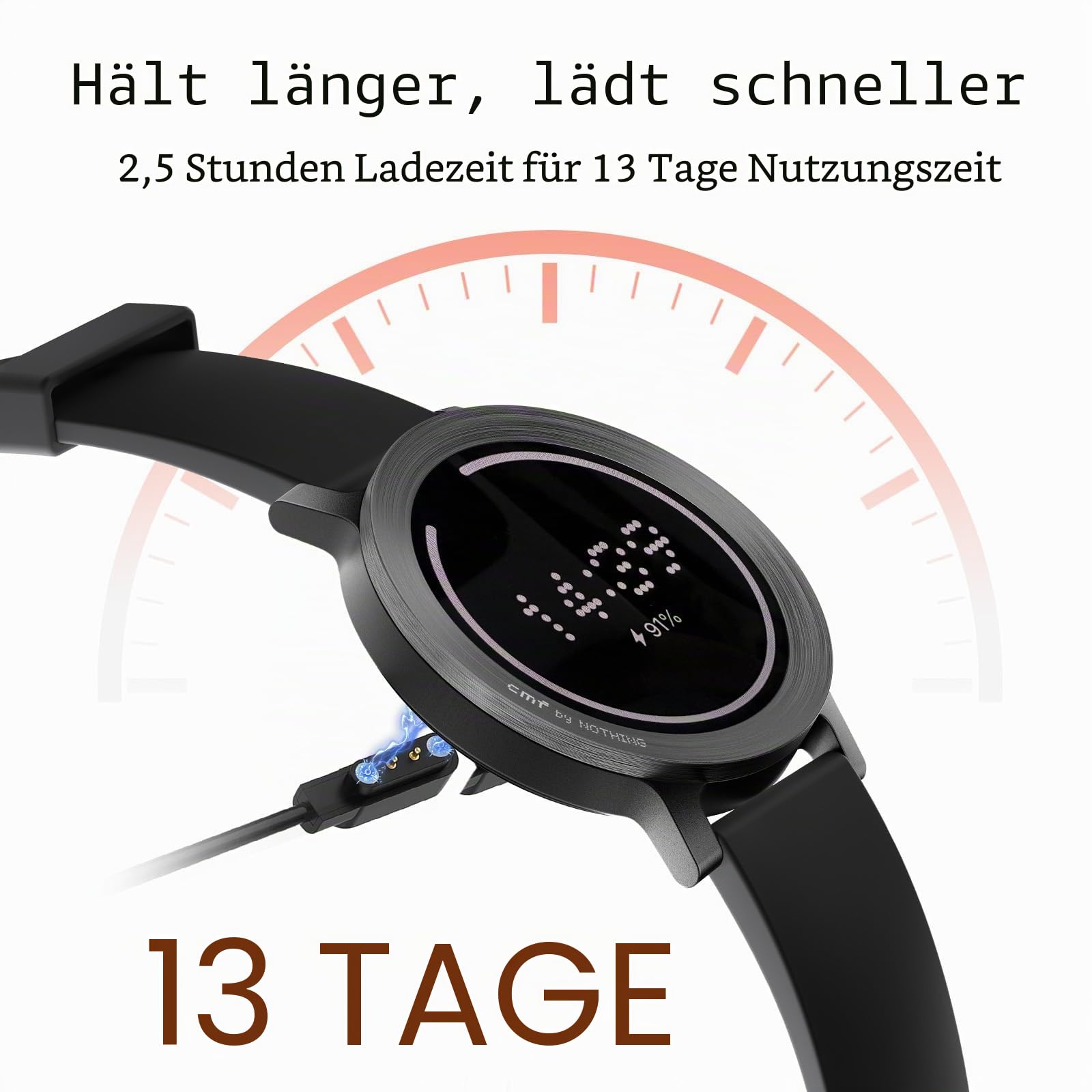 CMF Watch 3 Pro – Smartwatch 1,43" AMOLED, 13 Tage Akku, Dual-GPS, Bluetooth-Anrufe mit KI-Rauschunterdrückung, Herzfrequenz & Schlaftracking – Dunkelgrau 6