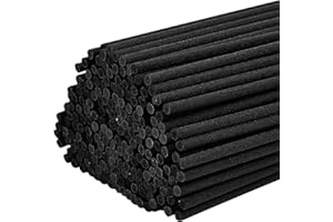 QUADAFY 10-Inch Black Reed Diffuser Sticks - 200Pack Fiber Aromatherapy Reeds for Essential Oil, Home, Office and Spa - Diffuser Refills