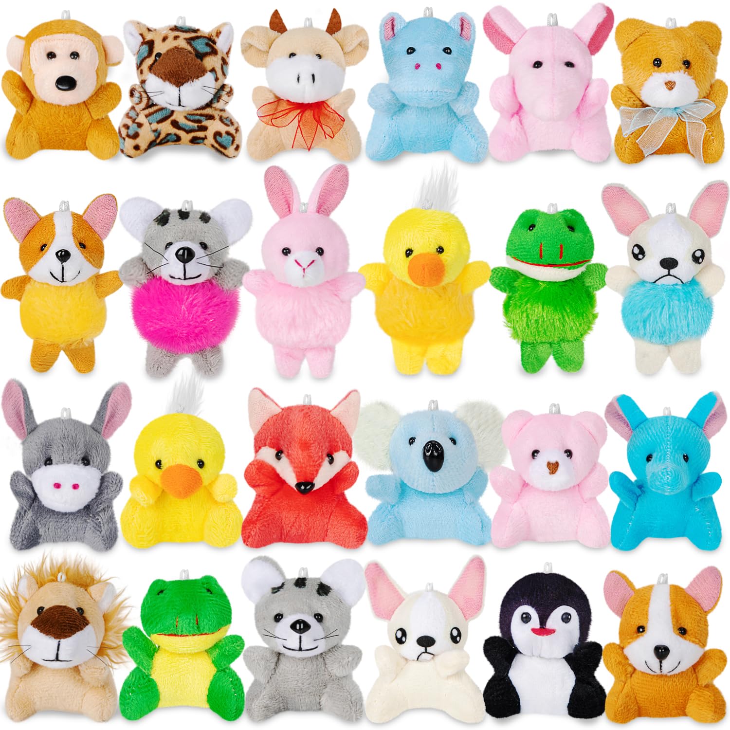 Photo 1 of 24 Pack Mini Stuffed Animals Bulk Party Favors For Kids Treasure Box Toys Classroom Plush Toys Claw Machine Key Chains Carnival Prizes Small Valentine Halloween Christmas Gifts Stocking Stuffers