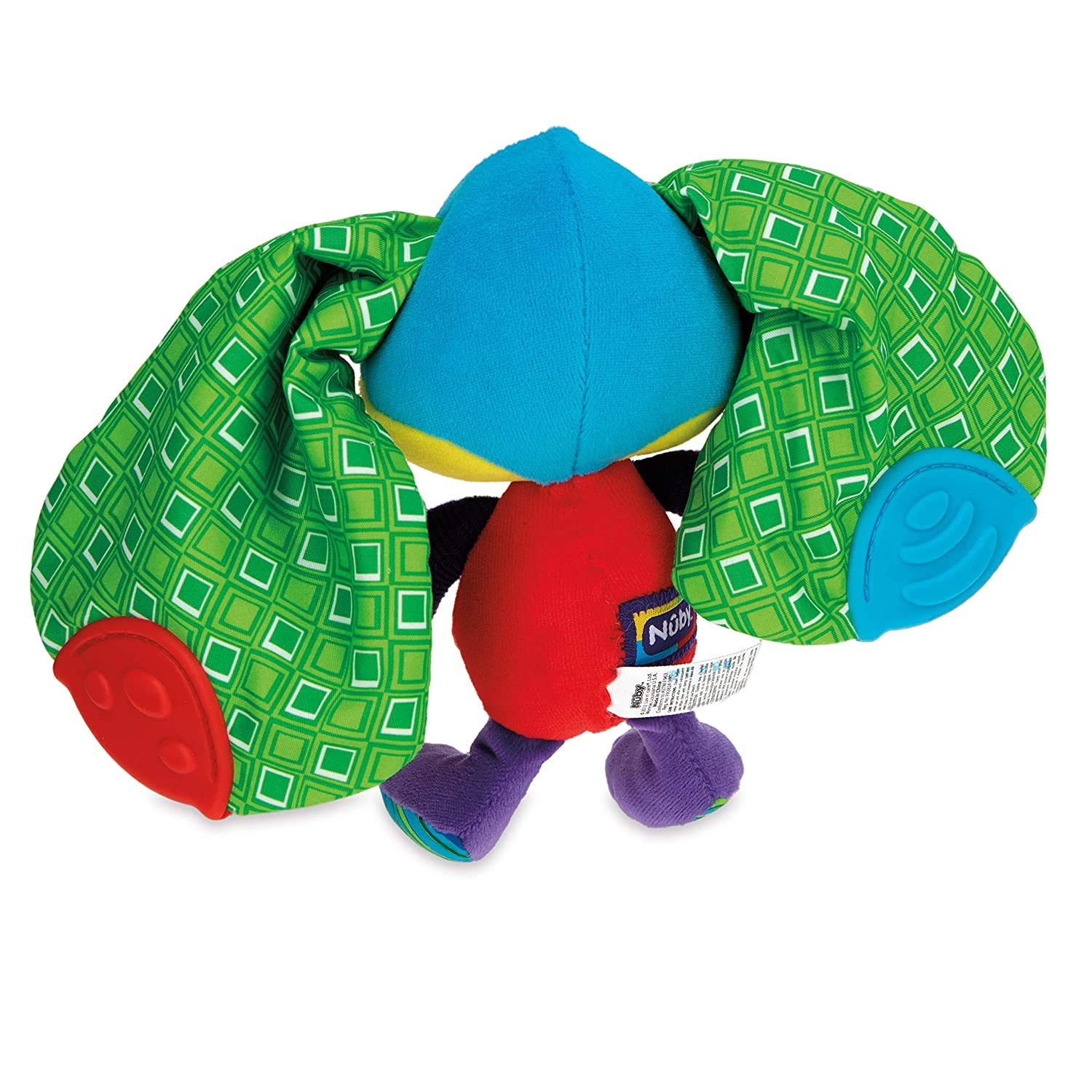 Nuby Teether Tugz Plush Silicone Teething Toy - Baby Teething Toy for 3+ Months - Rabbit