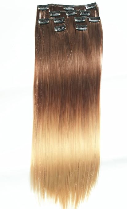 title=Clip in, extension lisce biondo sabbia, colore: marrone chiaro a