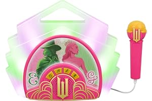 eKids Wicked Karaoke Microphone with Bluetooth Speaker for Fans of Wicked Toys, Kids Karaoke Machine with Built in Music, Great for Kids
