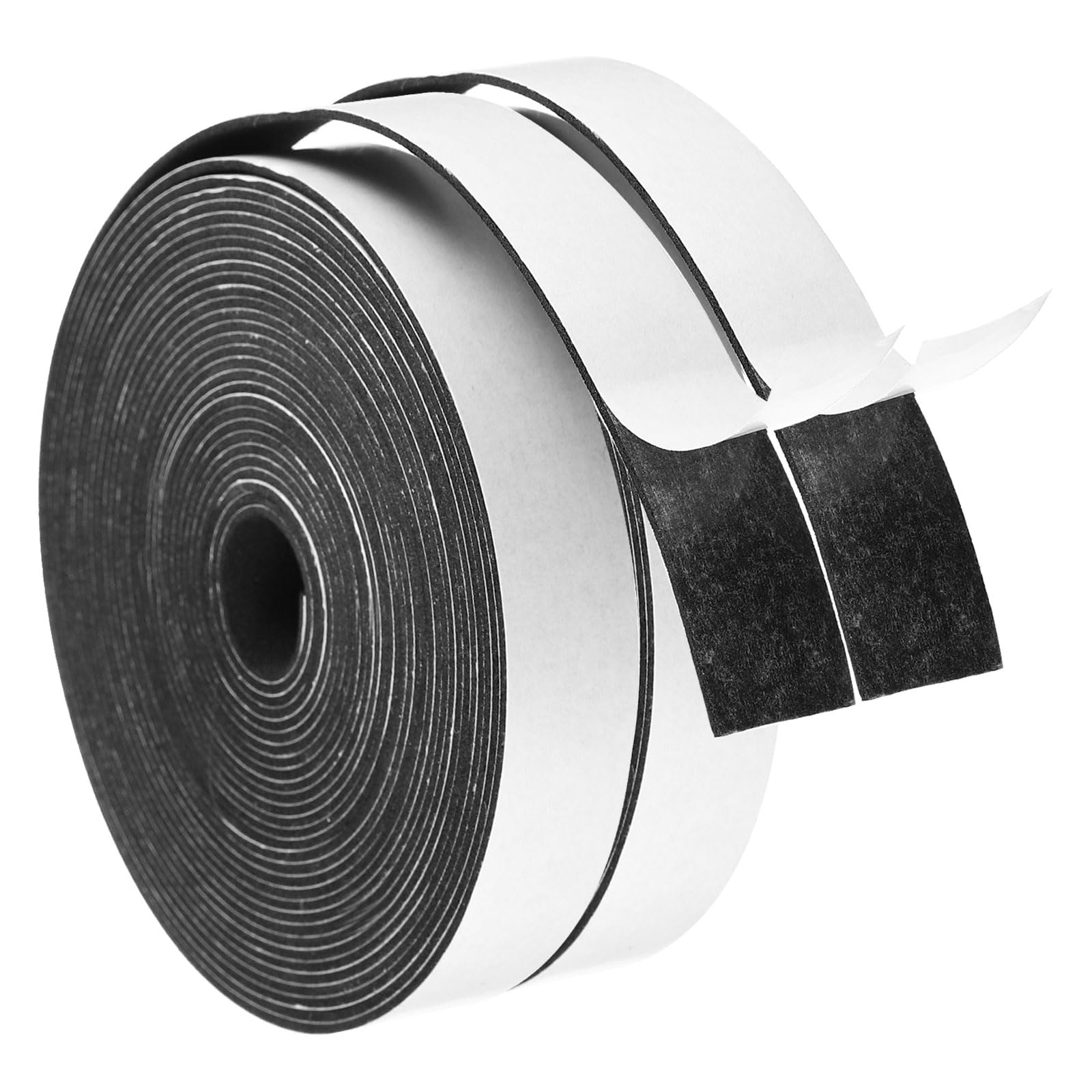 PATIKIL Weather Stripping Door Seal, 2 Roll 5m/16ft Sealing Foam Tape Single Sided Strip for Window Door Insulation, Black (9/16 Inch x 1/16 Inch x 16Ft)