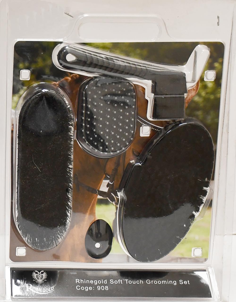 Rhinegold Soft Touch Grooming Blister Pack, Black