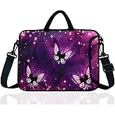 17-Inch to 17.3-Inch Neoprene Laptop Shoulder Messenger Bag Case Sleeve For 16 16.5 17 17.3" Inch Acer/Asus/Dell/Lenovo/HP/Macbook (Butterfly)