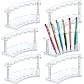 MOLIGOU 6 Pcs Pen Display Stand, 6 Slots Plastic Pen Holder, Clear Pen Display Rack for Craft Shows