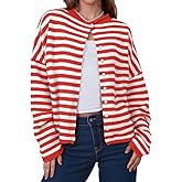 GREAIDEA Womens Striped Cardigan Sweaters Casual Trendy Open Front Long Sleeve Button Down Lightweight Knit Fall Sweater