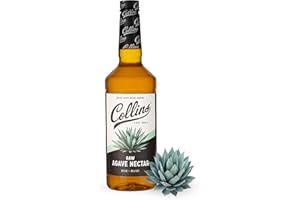 COLLINS CHICAGO Collins Raw Agave Nectar, Made with Real Agave, Natural Sweetener for Cocktails, Tea, Coffee, and Baking, Smooth and Mild Flavor, Home Bars, Party Essentials, Bartending Supplies, 32 oz, Set of 1