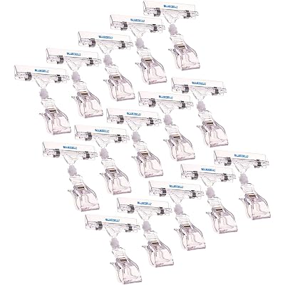 BCP 15pcs Clear Color Plastic Rotatable POP Clip-on Style Merchandise Sign Display Clip Holder