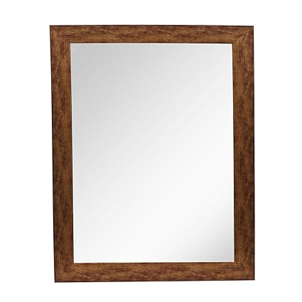 999Store Antique Brown Fiber Framed Bath Wall Mirror