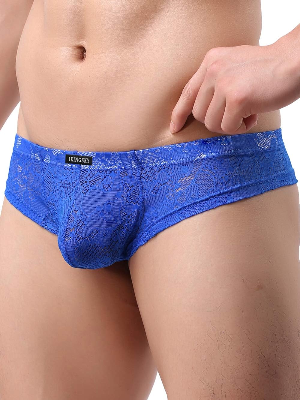 iKingsky Men's Cheeky Boxer Briefs Sexy Thong Underwear Breathable Lace Mens Panties at  Men’s Clothing store