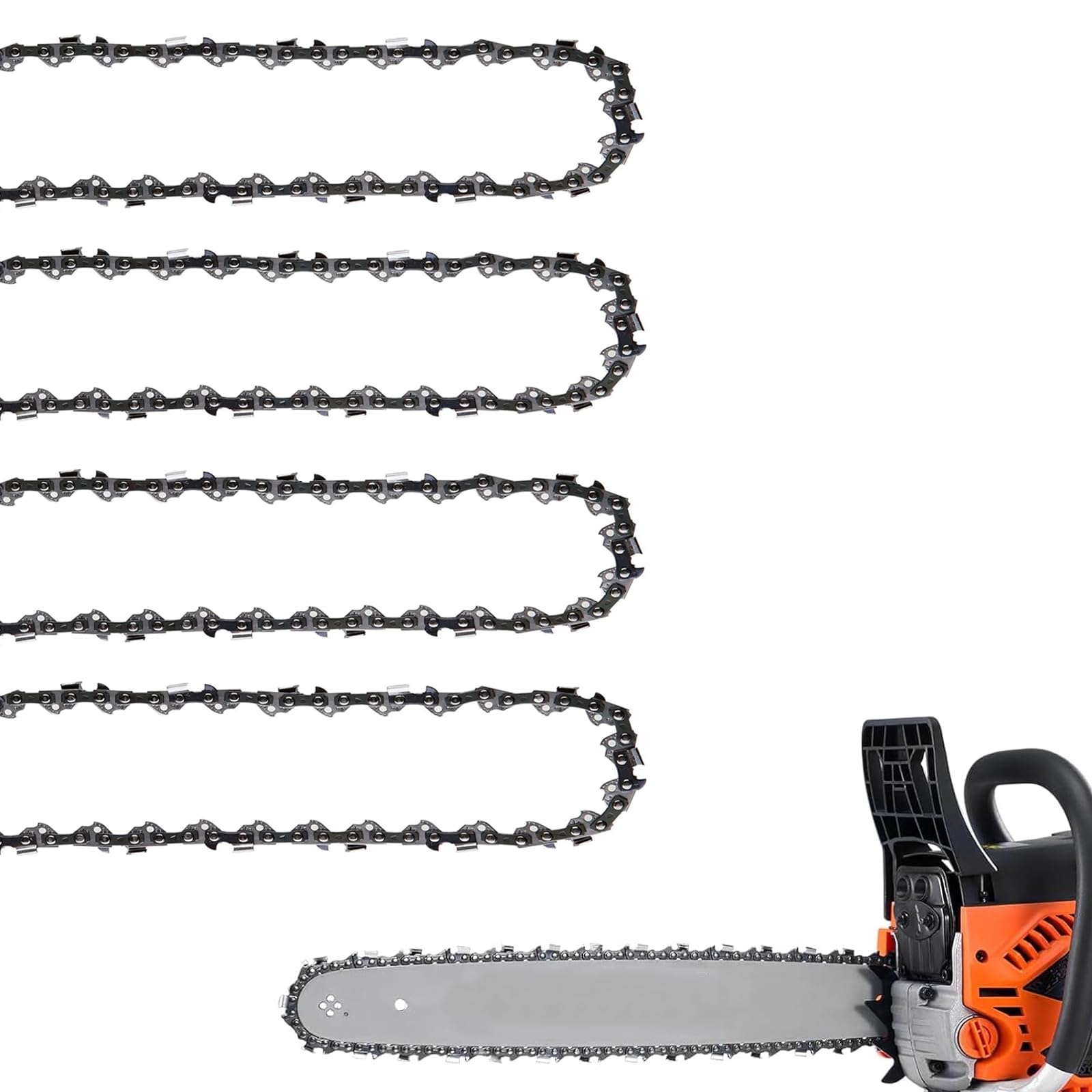 WIRSHO 4 Pieces 16 Inch Chainsaw Chain for 16 Inch (40cm) Bar | 56 Drive Links | 3/8" LP | 0.050" (1.3mm) Gauge | Replacement Chain Saw Blade fits for STIHL Husqvarna Titan Black & Decker Einhell