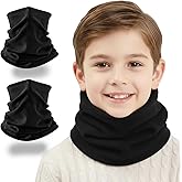KUKASEN Kids Winter Neck Gaiter Fleece Neck Warmer, Windproof Cold Weather Face Scarf for Skiing School Outdoor (Ages 3–12)