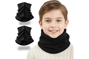 KUKASEN Kids Neck Gaiter Neck Warmer for Boys & Girls, Fleece Thermal Windproof Face Cover for Winter Outdoor