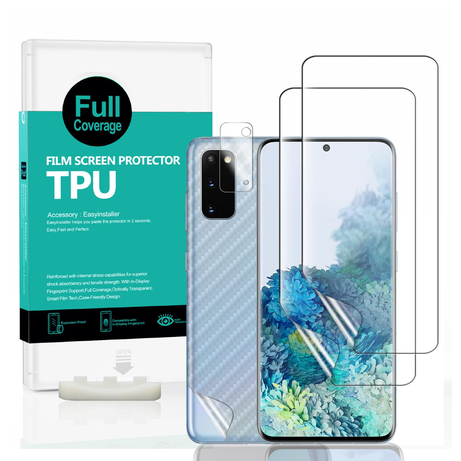 Ibywind For Samsung Galaxy S20 5G (2 Pcs) Screen Protector,Flexible TPU Film,With 1Pc Camera Lens Protector,1Pc Back Film,Bubble Free[Easy to install]