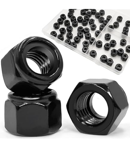 10 Dadi Nyloc UNC Da 1/4 In Acciaio Inox A2, Autobloccanti