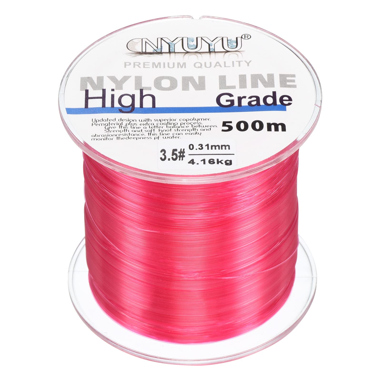 PATIKIL 547Yard/1640FT Nylon Fishing Line, 10Lb Monofilament String Wire Fluorocarbon Coated for DIY Craft Hanging Decoration, Fuchsia