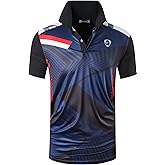 jeansian Men's Sport Outdoor Quick Dry Polo T-Shirt LSL267 Black L