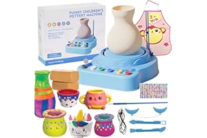 Meqtpomy Pottery Wheel Kit for Adults & Kids -Arts and Crafts for Kids Ages 8-12- Pottery Set with Mini Wheel,Modeling Clay Set，Birthday Gift for boy and Girl