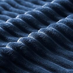 Vessia Flannel Fleece Navy Blue Throw Blanket