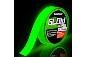 MALENOO Glow in The Dark Neon Tape - 1 Inch x 30FT, Waterproof Reflective, Suitable for Theater, Stage, Party, Night Decorati