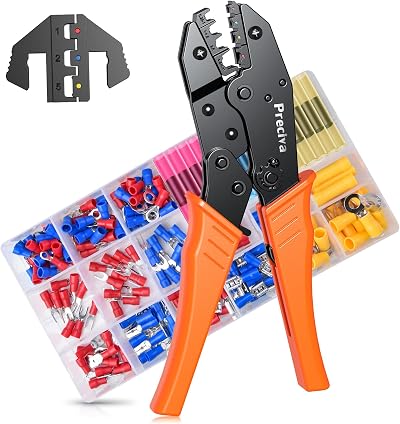 Preciva Crimping Tool with 2 Replaceable Heads AWG 20-10 Hardened Alloy