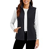 TACVASEN Women's Fleece Vest Lightweight Warm Vests Outerwear Sleeveless Zip Jacket Fall Winter Soft Vest with Pockets