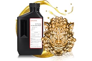 RepRapper Brass MetalShift 3D Printer Resin 405nm Fast UV-Curing Standard Photopolymer 3D Printing Resin with Metallic Shine for LCD Printer, Gilded Glow 1000g