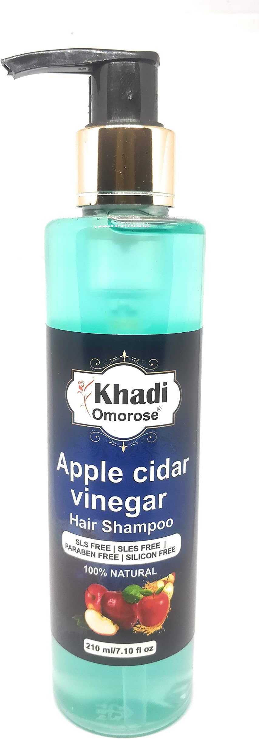 Khadi Omorose Apple Cider Vinegar Hair Shampoo (SLS , SLES & PARABEN FREE) 210 ML, For Healthy ,Shiny Luxurious hairs 210 ml