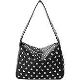 Amzufs Studded Purses Y2k Shoulder Bag 90s Punk Women Small Shouder Purse Vegan Leather Designer Handbags Streetwear