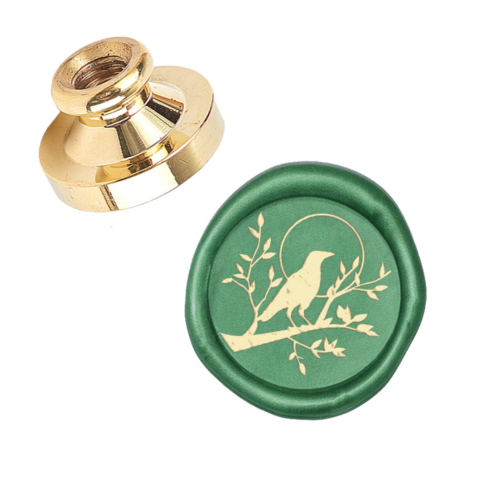 CRASPIRE Wax Seal Stamp Head Bird on Branch Removable Sealing Brass Stamp Head for Creative Gift Envelopes Invitations Cards Decoration