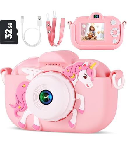 Amazon.com: KIZJORYA X5 Kids Digital Camera, Pink, Unisex, 32GB SD