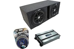 Harmony Audio Universal Car Stereo Vented Port Dual 15" Kicker Bundle Comp C15 Sub Box Enclosure & Harmony HA-A800.1 Amp
