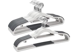ELONG HOME Plastic Hangers - 30 Pack, Non Slip Slim Coat Hangers, Heavy Duty Thin Plastic, 17.1" for Women/Men Clothes