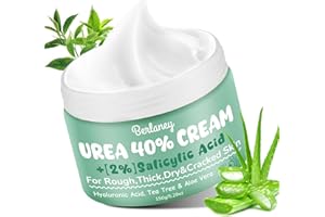 Berlaney Urea Cream 40 Percent For Feet Maximum Strength plus 2% Salicylic Acid 5.29 oz, Fast-Absorbing Foot Cream for Dry Cracked Skin with Tea Tree ＆ Aloe Vera, Callus Remover, Deep Moisturizing