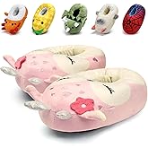 IceUnicorn Toddler Slippers Kids Cute Funny Animal House Shoes Girls Boys Christmas Plush Bedroom Indoor Slipper Washable