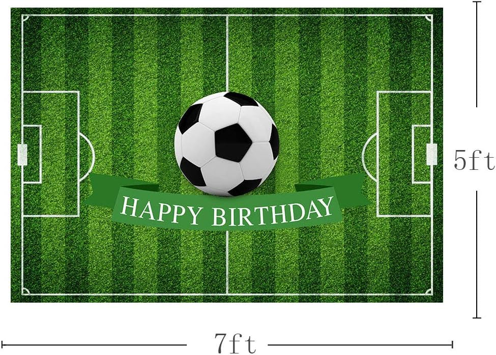 MEHOFOTO 7x5ft Summer Football Boy Birthday Backdrop Green Stripes Site Campus Birthday Party Cake Smash Decor Soccer Photography Background Banner Gift Supplies Photo Studio Props - Image 4