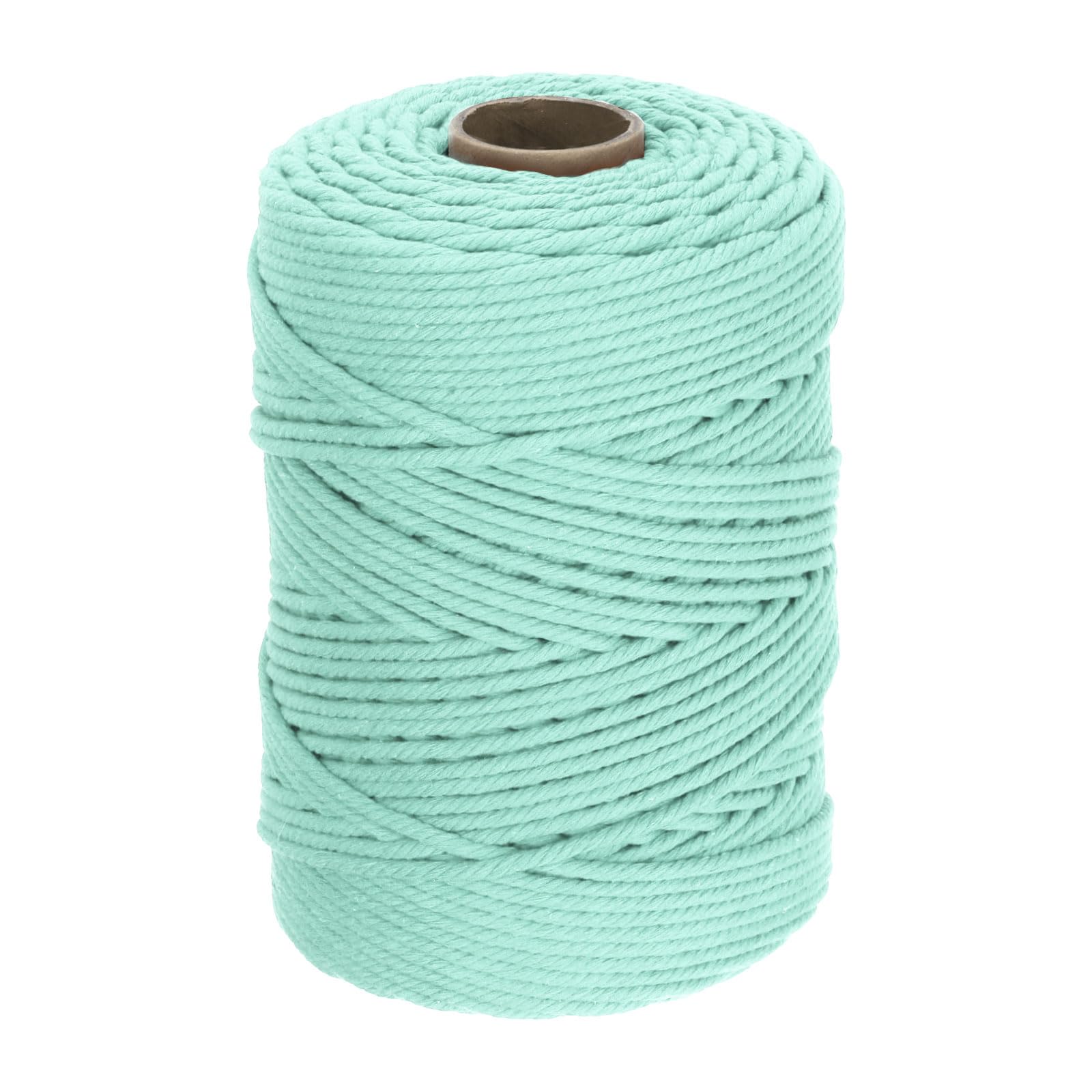 DMiotech 4mm x 220M (241 Yard) Light Blue Natural Cotton Macrame Rope, Wall Hanging Handmade Single Strands Twisted Macrame Cotton Cord for Plant Hangers, Gift Wrapping Wedding
