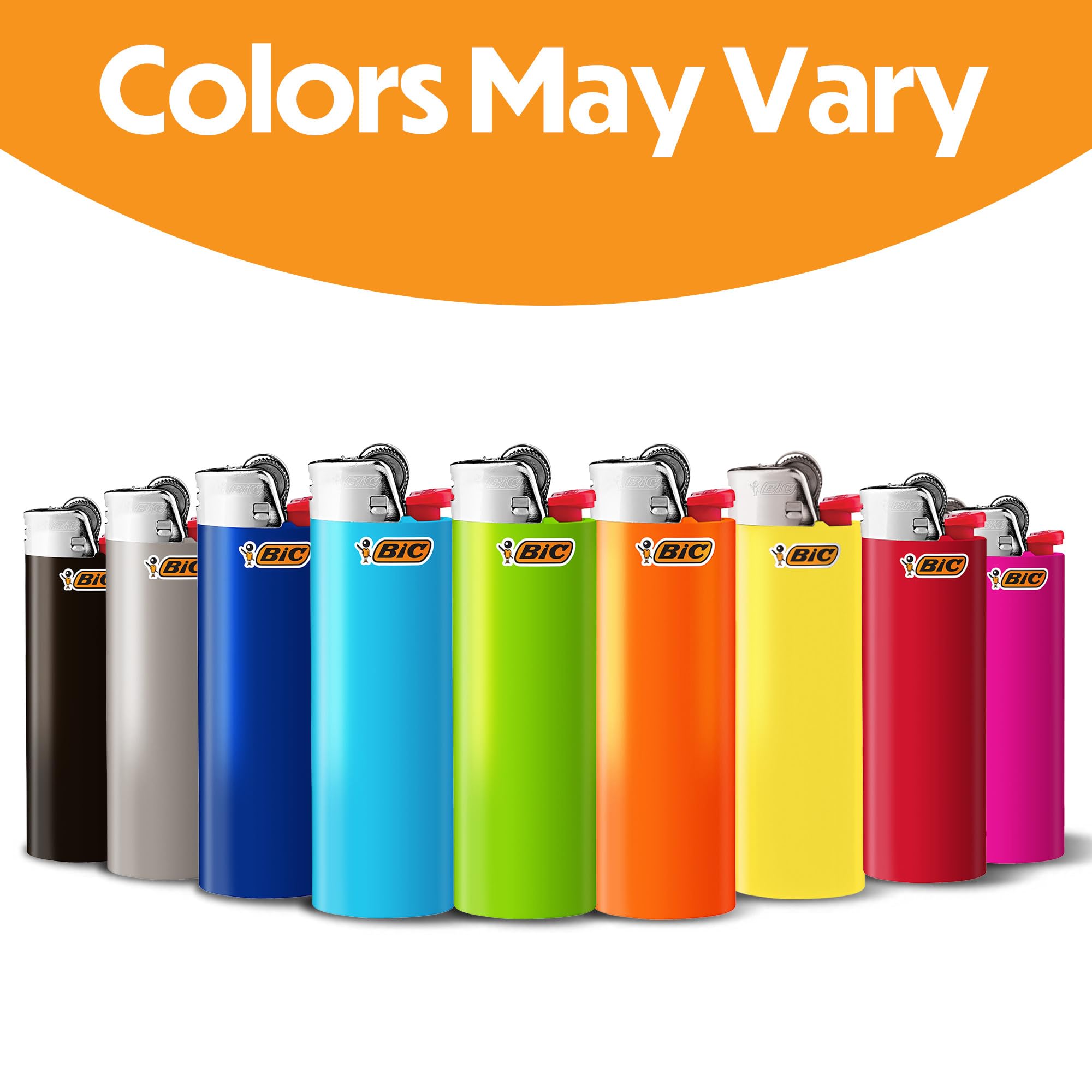 BIC Classic Lighters, Pocket Style, Lighter for Candles, Assorted Colors (Packaging May Vary), 12 Count Pack of Lighters