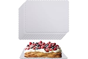 Anscher 15 Pack 19 x 14 Inch Greaseproof Rectangle Cake Boards, Premium Corrugated Single Wall Cake Base Board Half Sheet Cake Board for Sheet Cake, Dessert Base, Cupcake and Cake Pizza(White)