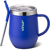 VINUR Kids Tumbler with Handle 12 oz Stainless Steel Double Wall Vacuum Insulated Tumbler with Lid and Straw, Leak Proof Water Cup for Travel(Navy)