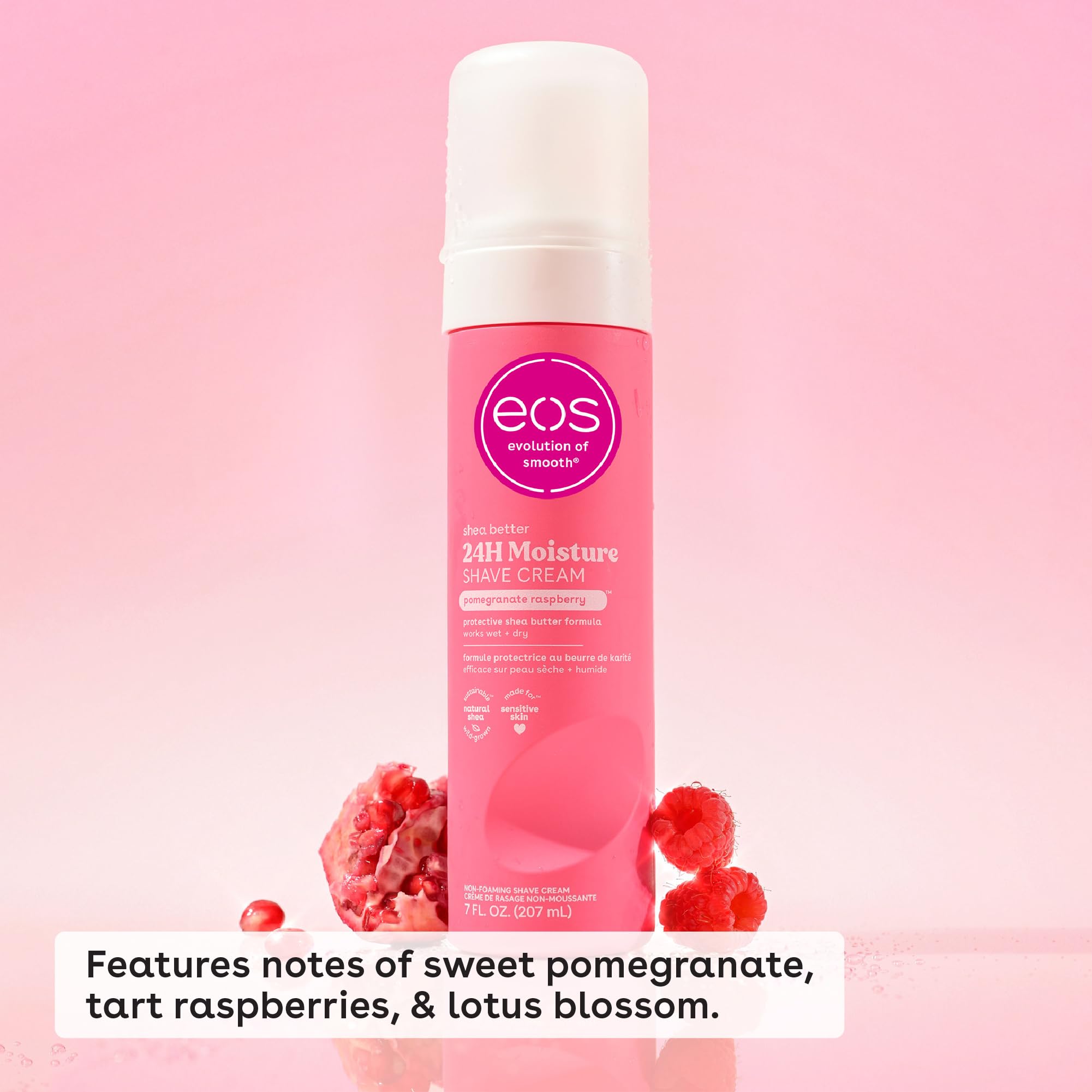 eos Shea Better Shave Cream- Pomegranate Raspberry, Shea Butter Skincare, Shaving Cream for Women, 14 fl oz, 2-Pack
