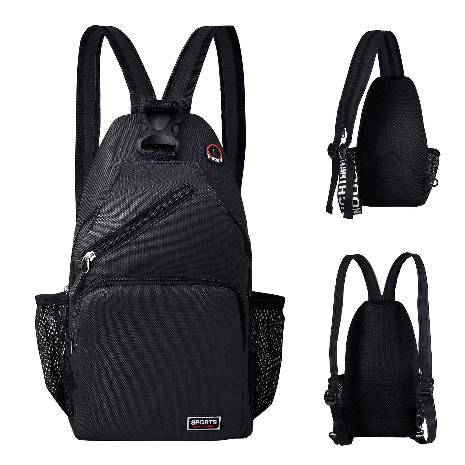 Long Keeper Lightweight Sling Backpack, Unisex Crossbody Backpack Chest bag Small Rucksack Sport Hiking Gym Dual-Use Travel Shoulder Bag for Women Men Teenager