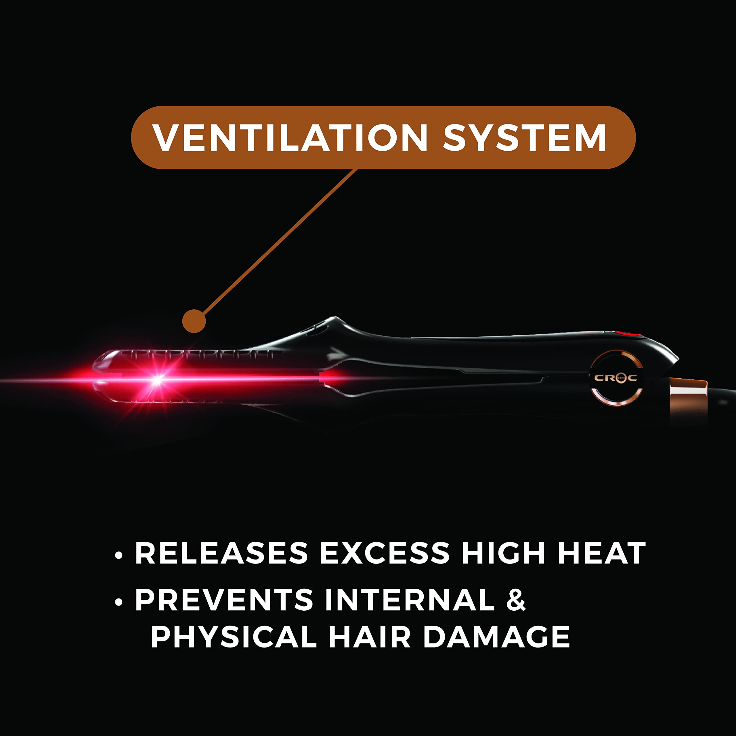 CROC Masters Black Titanium Flat Iron 1.5 Inch