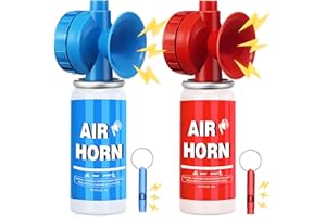 TATHELLO 1.4oz Boat Air Horn,130DB Loud Mini Safety Bear Horn Can,Air Horns for Self Defense,Emergency,Sporting Events,Camping essentials,2 Pack