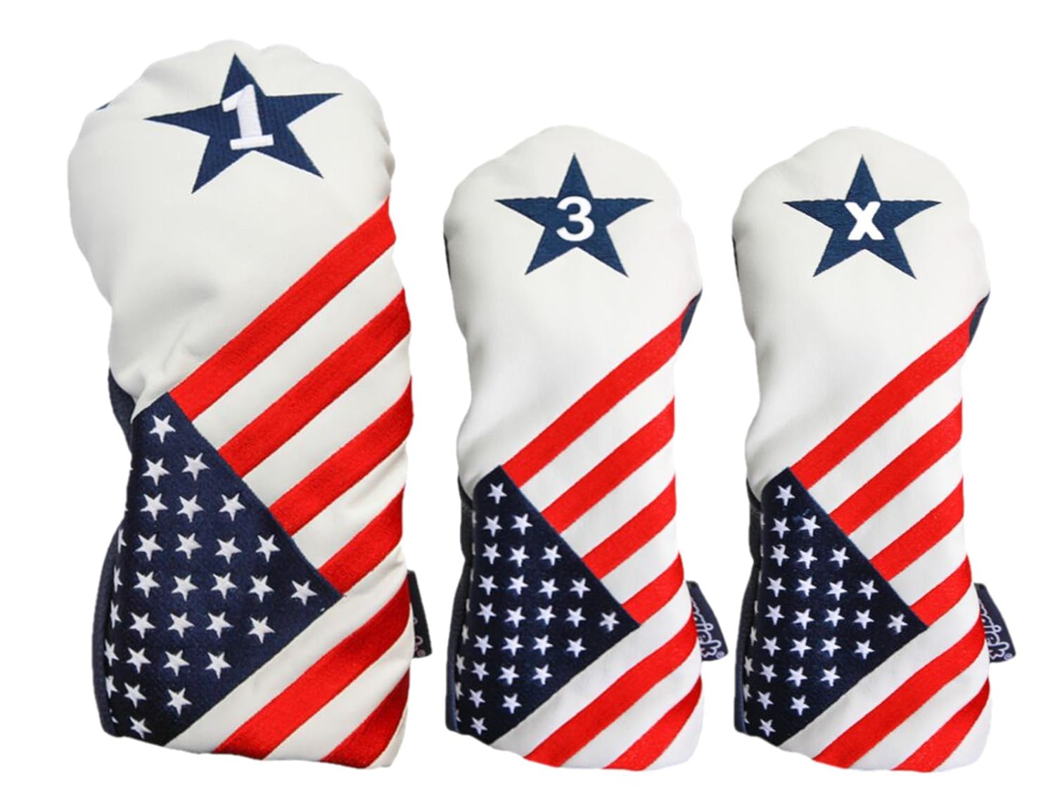 Usa B015i278y0 3 1 Xゴルフヘッドカバーpatriotヴィンテージレトロpatrioticドライバフェアウェイウッドヘッドカバー クラブセット ブランド品専門の